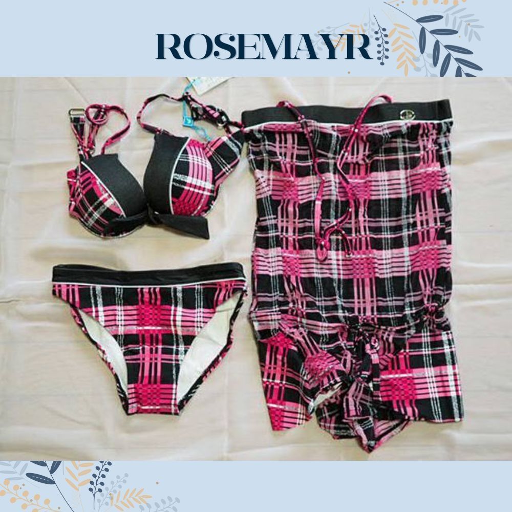 ♛ROSEMAYR♛廠商寄賣-粉色格紋三件式泳裝 L碼 展示品
