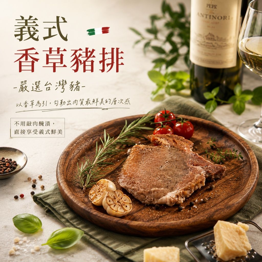 【樂廚】（冷凍）義式香草豬排250g