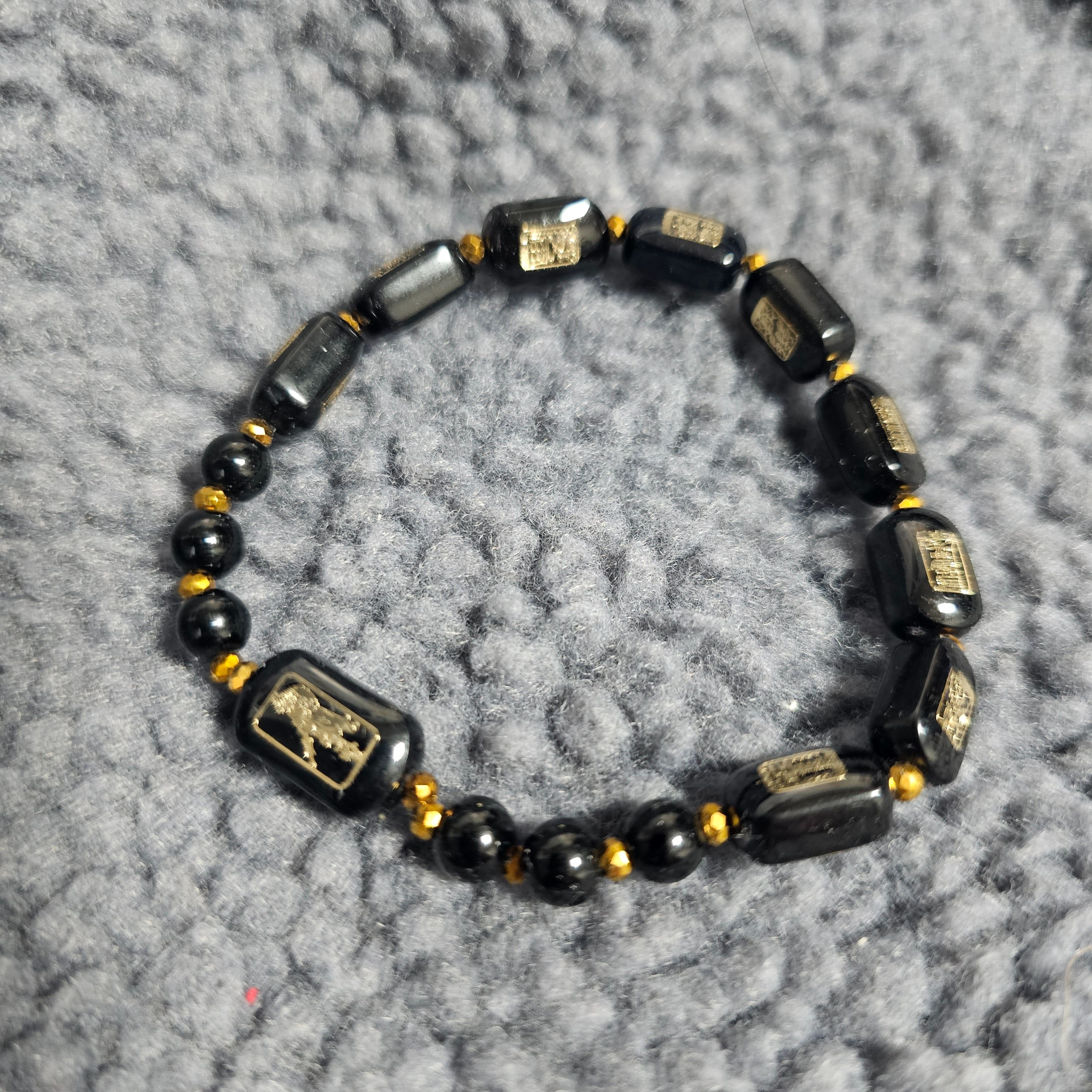 淨漢同款黑珠鏈許願手鏈