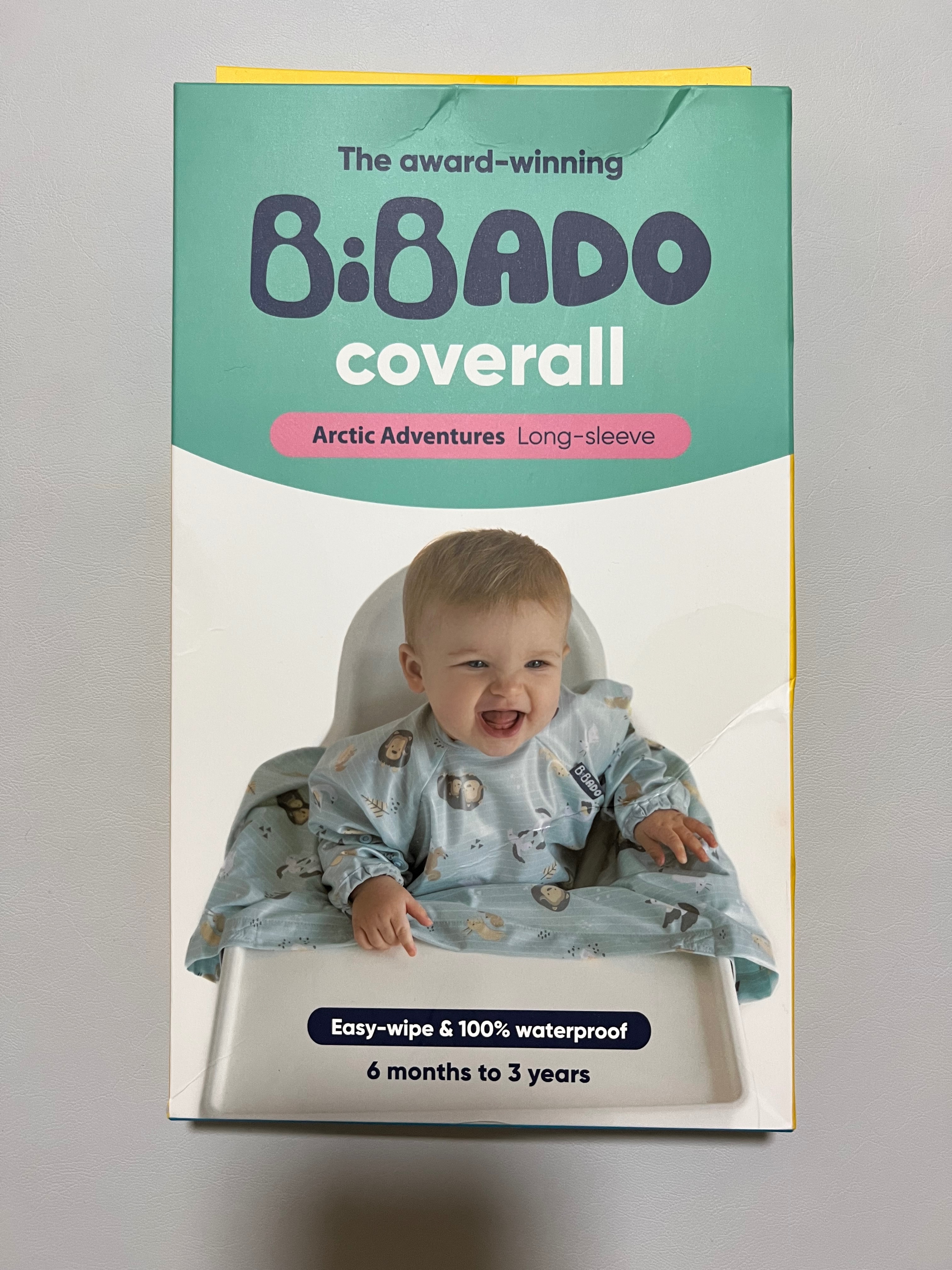 英國Bibado 不漏接防水餐兜/圍兜（長袖）