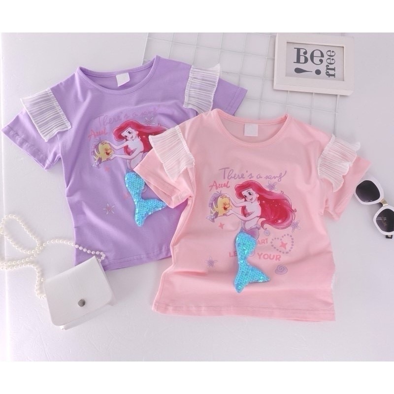 立體亮片美人魚尾短袖上衣