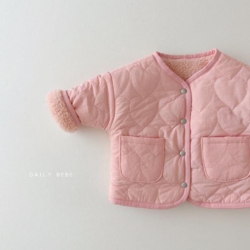 正韓 daily bebe-羔羊雙面穿愛心紋外套
