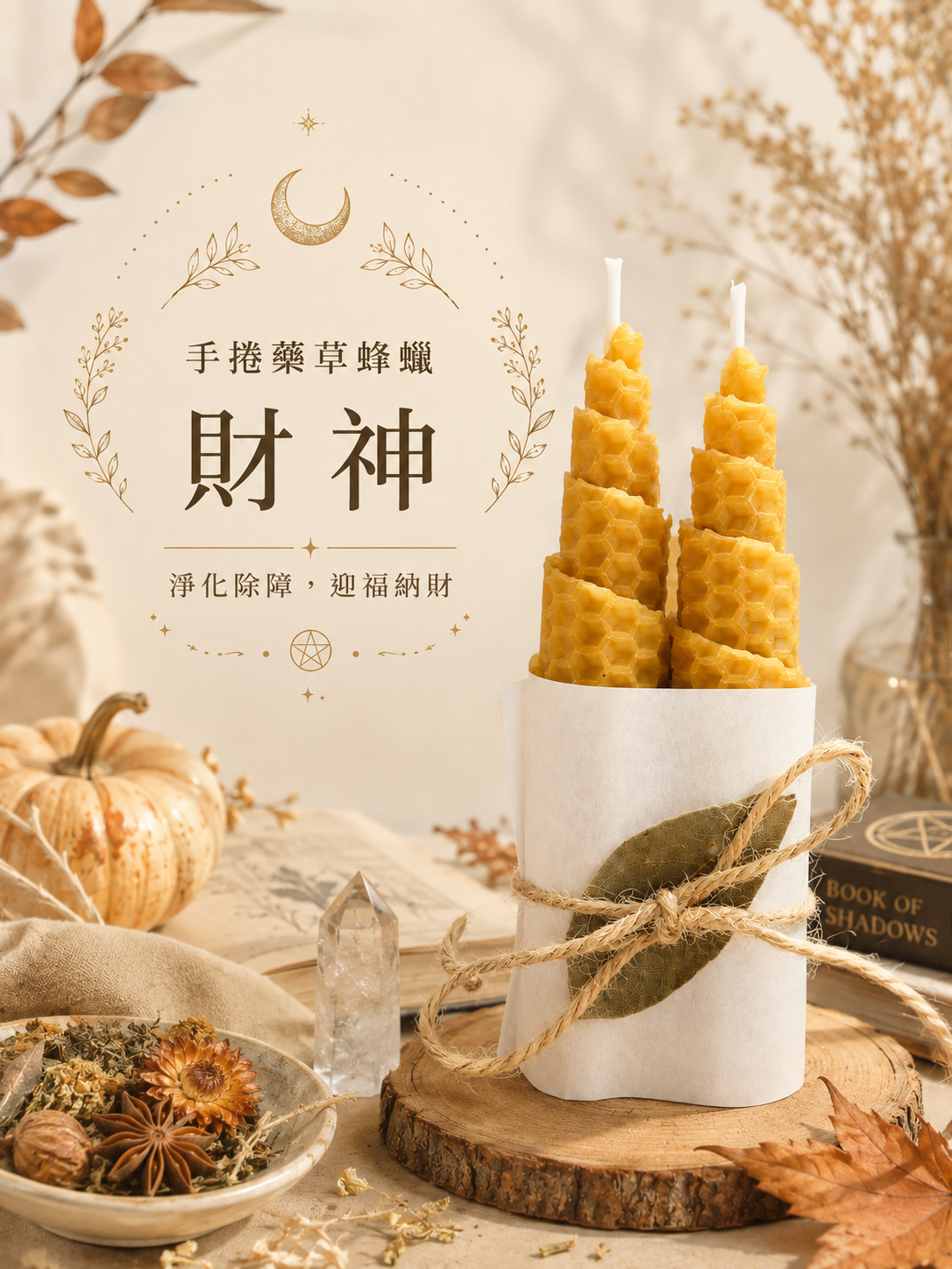 手捲藥草蜂蠟【財神】