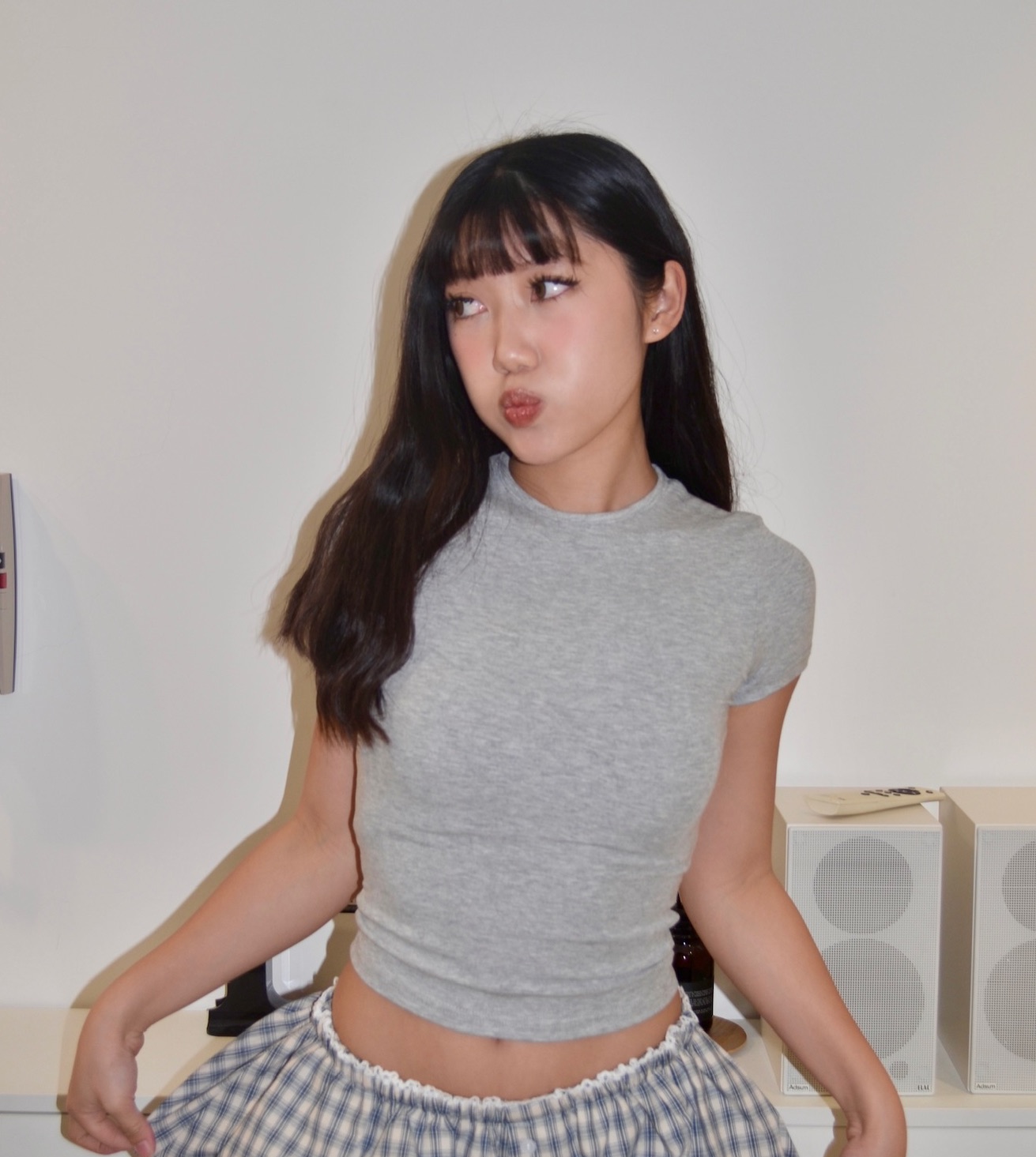 辣妹緊身正肩短T