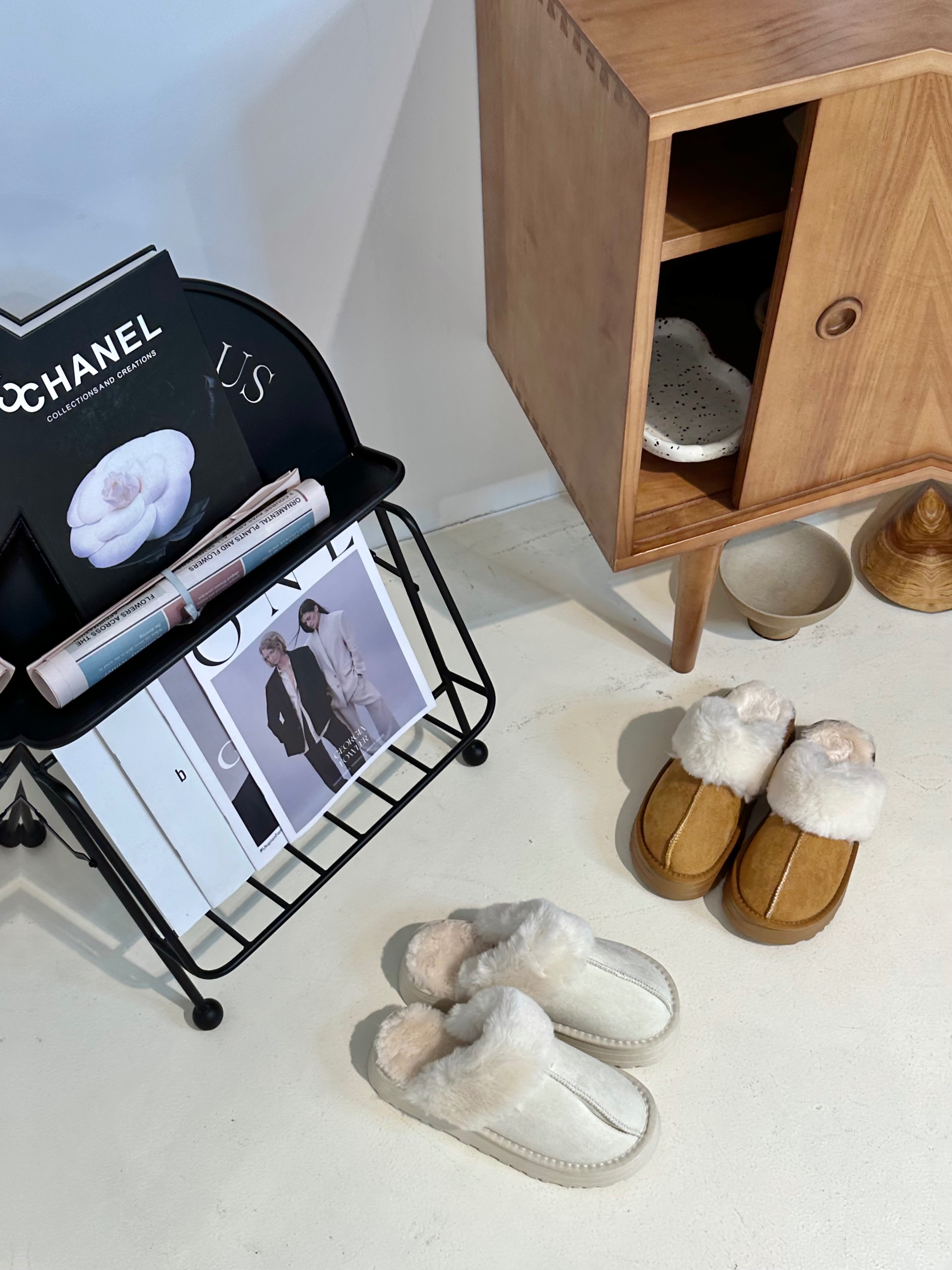 芊芊實拍 厚底毛毛半拖 僅試穿拍照 38碼