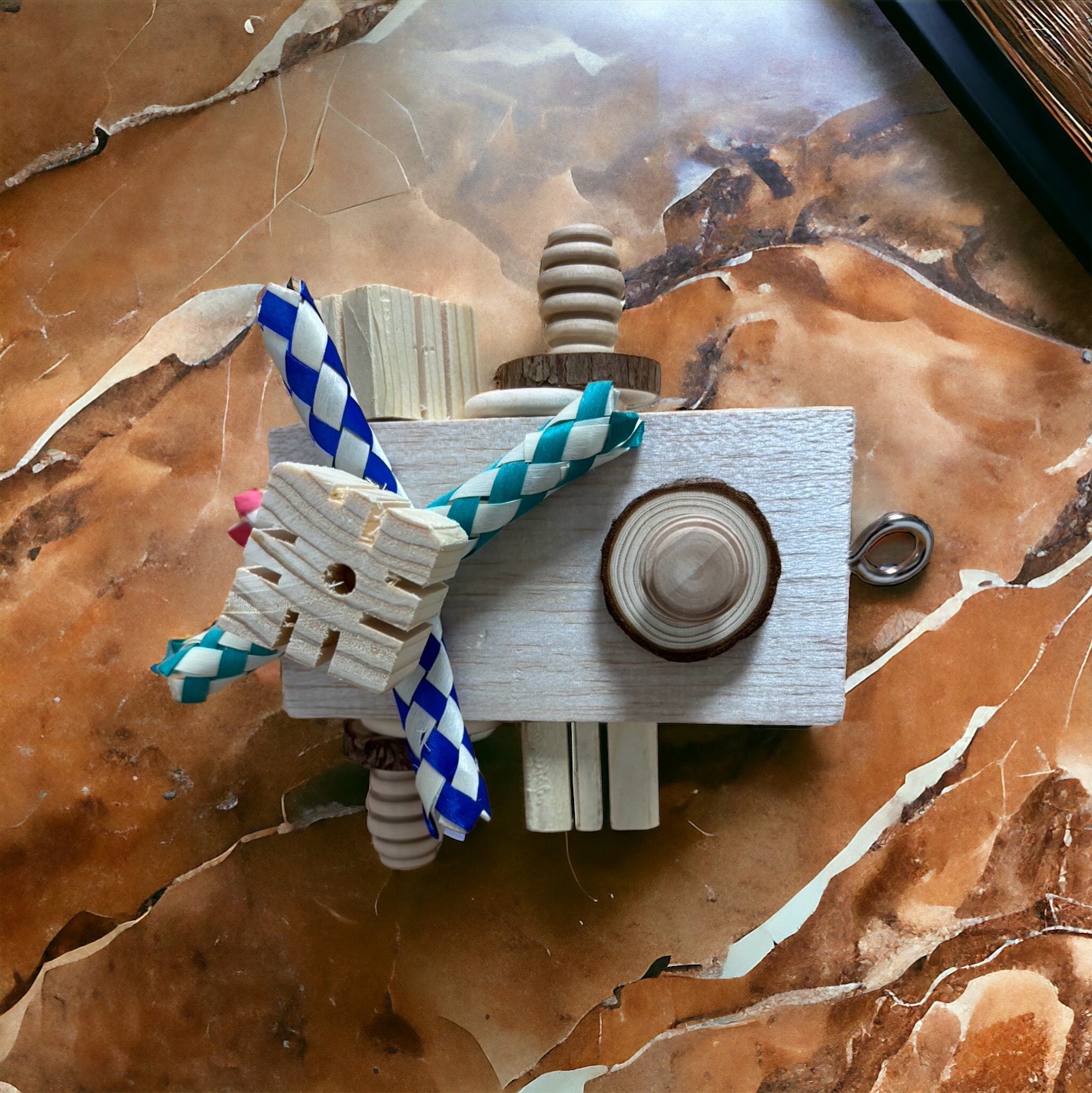 飛機木巴爾莎軟木鸚鵡玩具