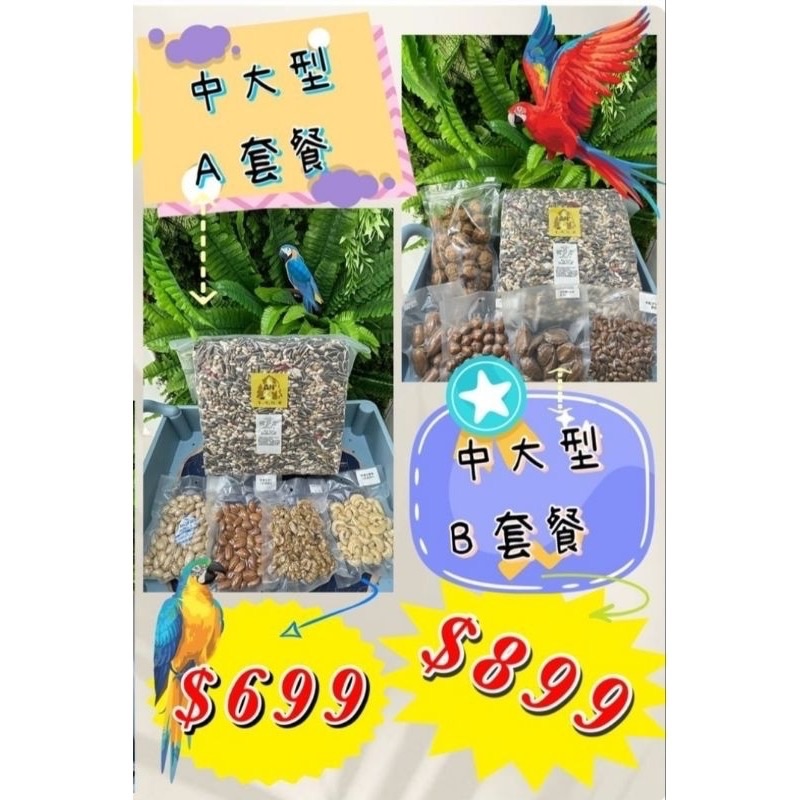 中大型鸚鵡飼料組合