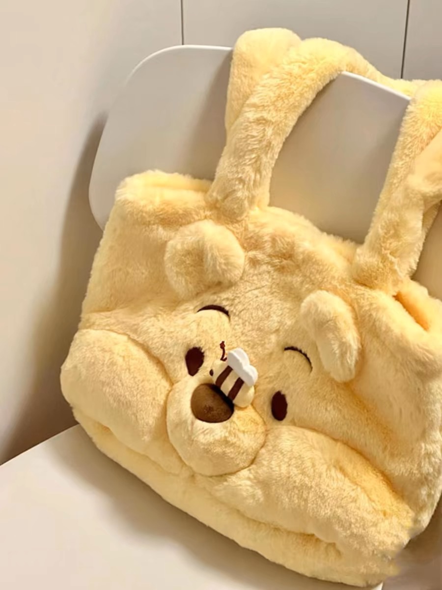好運嚴選｜小熊維尼🐻造型絨毛托特包
