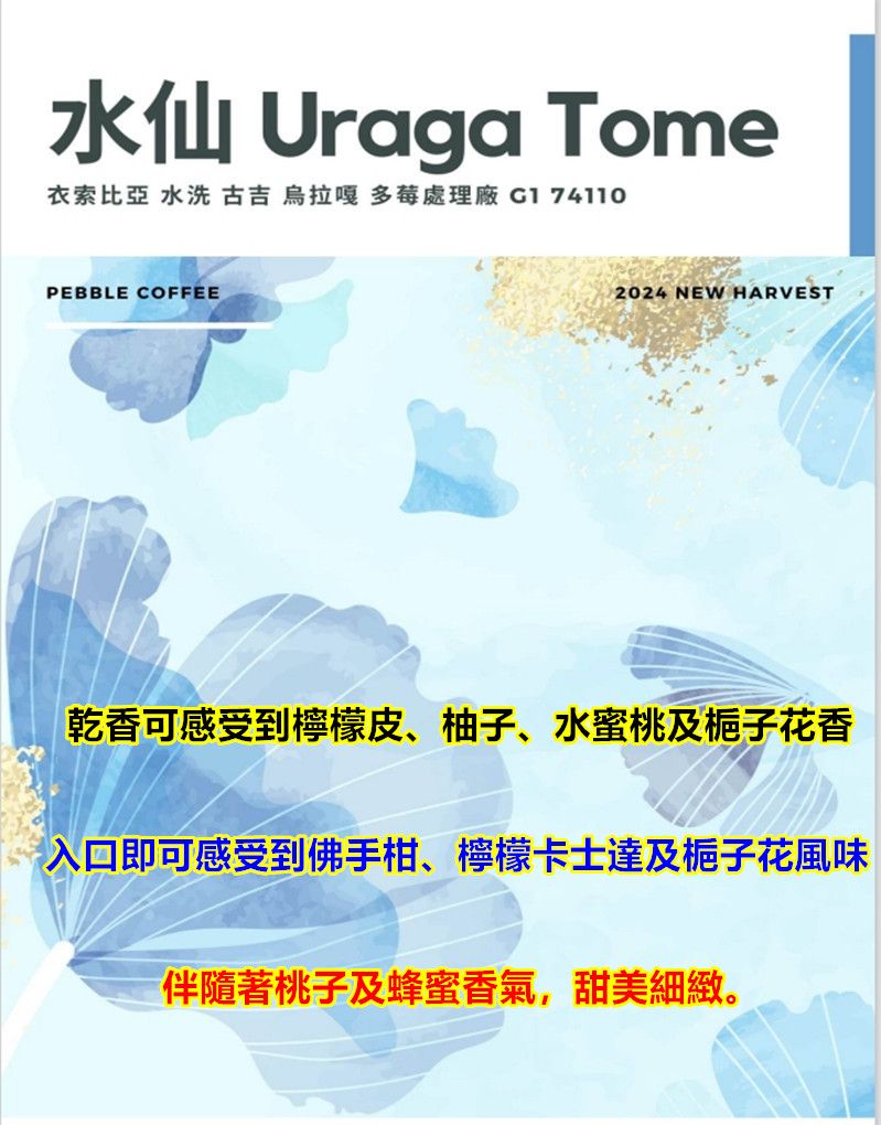 衣索比亞 水洗 古吉 烏拉嘎 多莓處理廠【水仙】 74110 G1