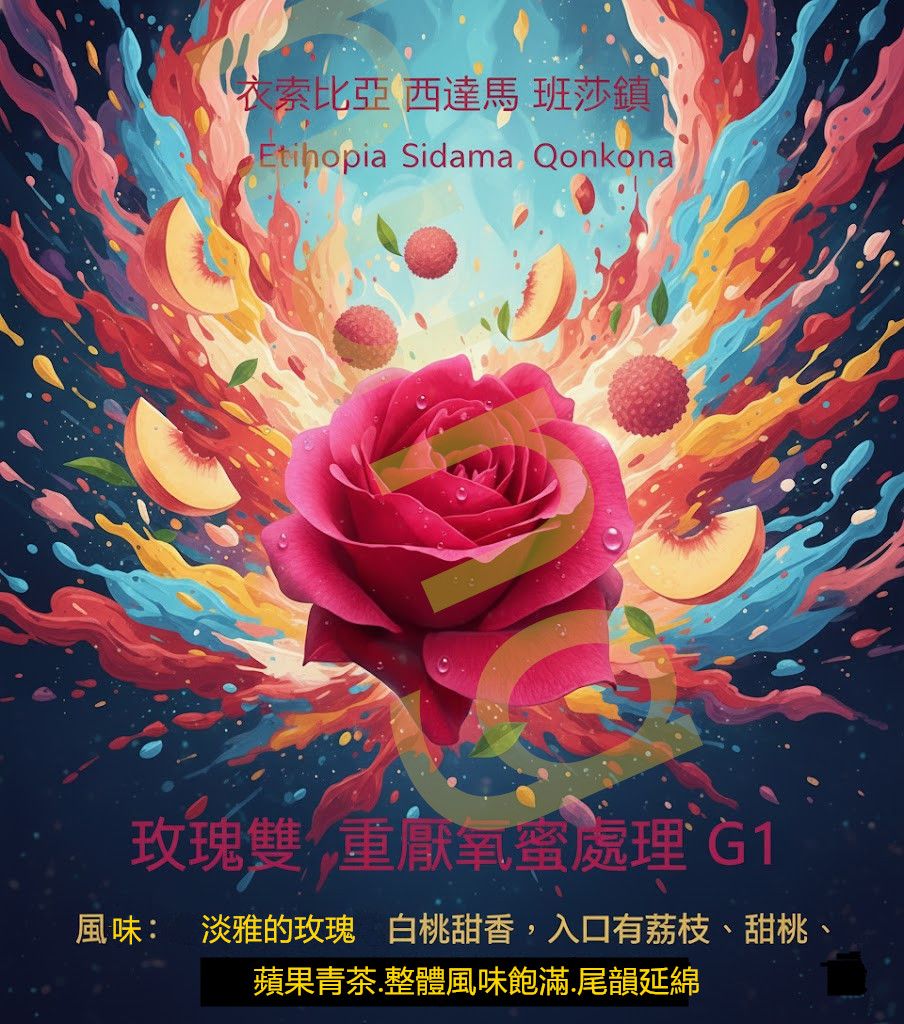 衣索比亞 西達馬 班莎鎮 康卡納處理廠玫瑰雙重厭氧蜜處理 G1