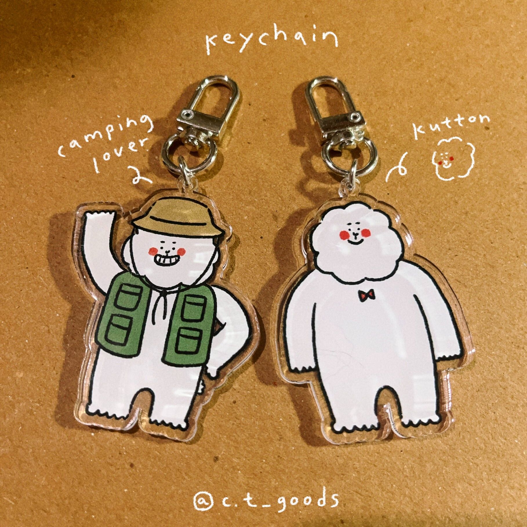 【 𝗰.𝘁_𝗴𝗼𝗼𝗱𝘀 】全身摳咚 雙面壓克力鑰匙圈 / 插畫 / 文創 / 吊飾 / 共2款