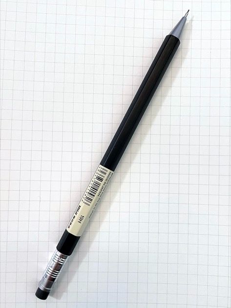 0.5 MUJI 無印良品 木軸六角自動鉛筆附橡皮擦 黑