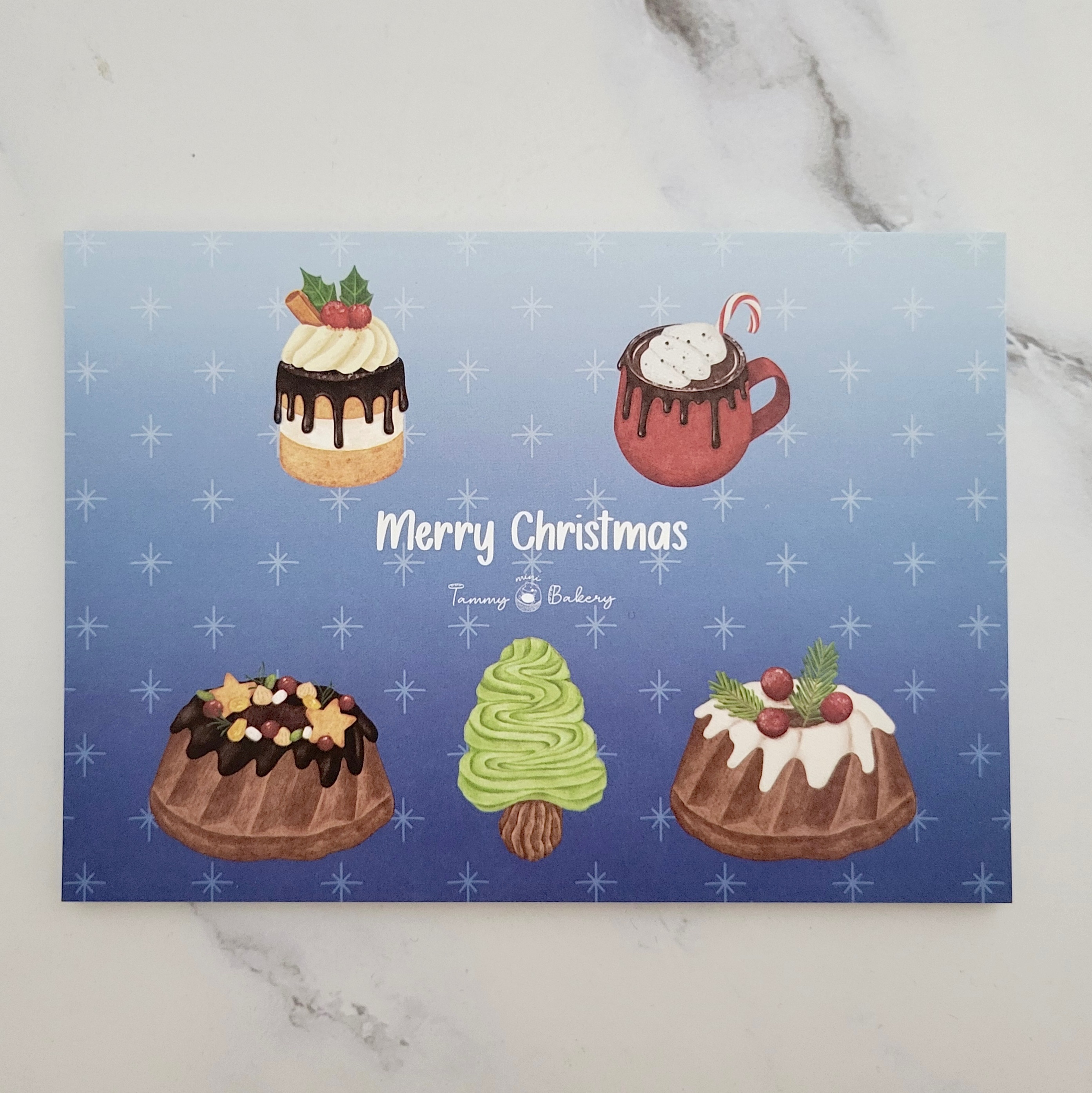 恬米焙可栗 - 手繪明信片 聖誕卡 | 圖鑑 萬用卡 生日卡 食物 甜點 蛋糕 插畫