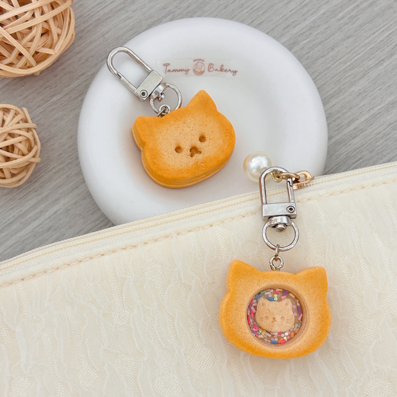 餅乾貓吊飾 雙面