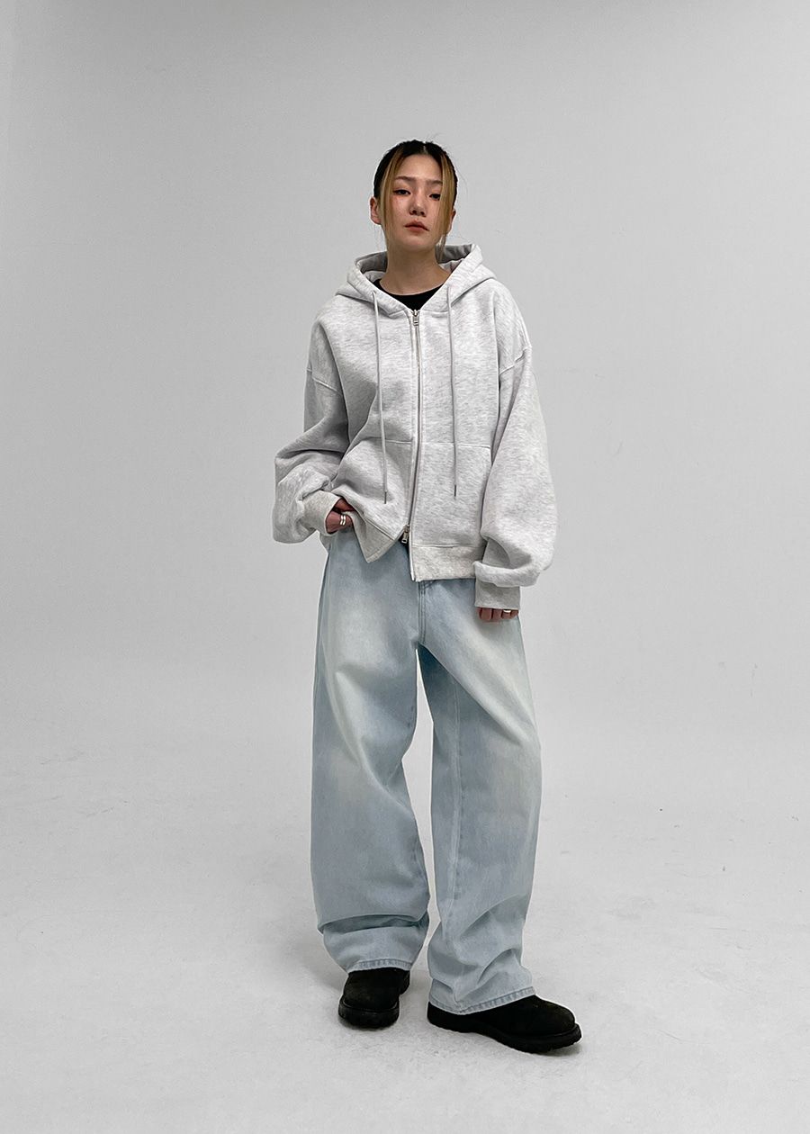 正韓製清爽淺刷色牛仔褲 pants 3色 長褲 寬管 寬褲 高腰