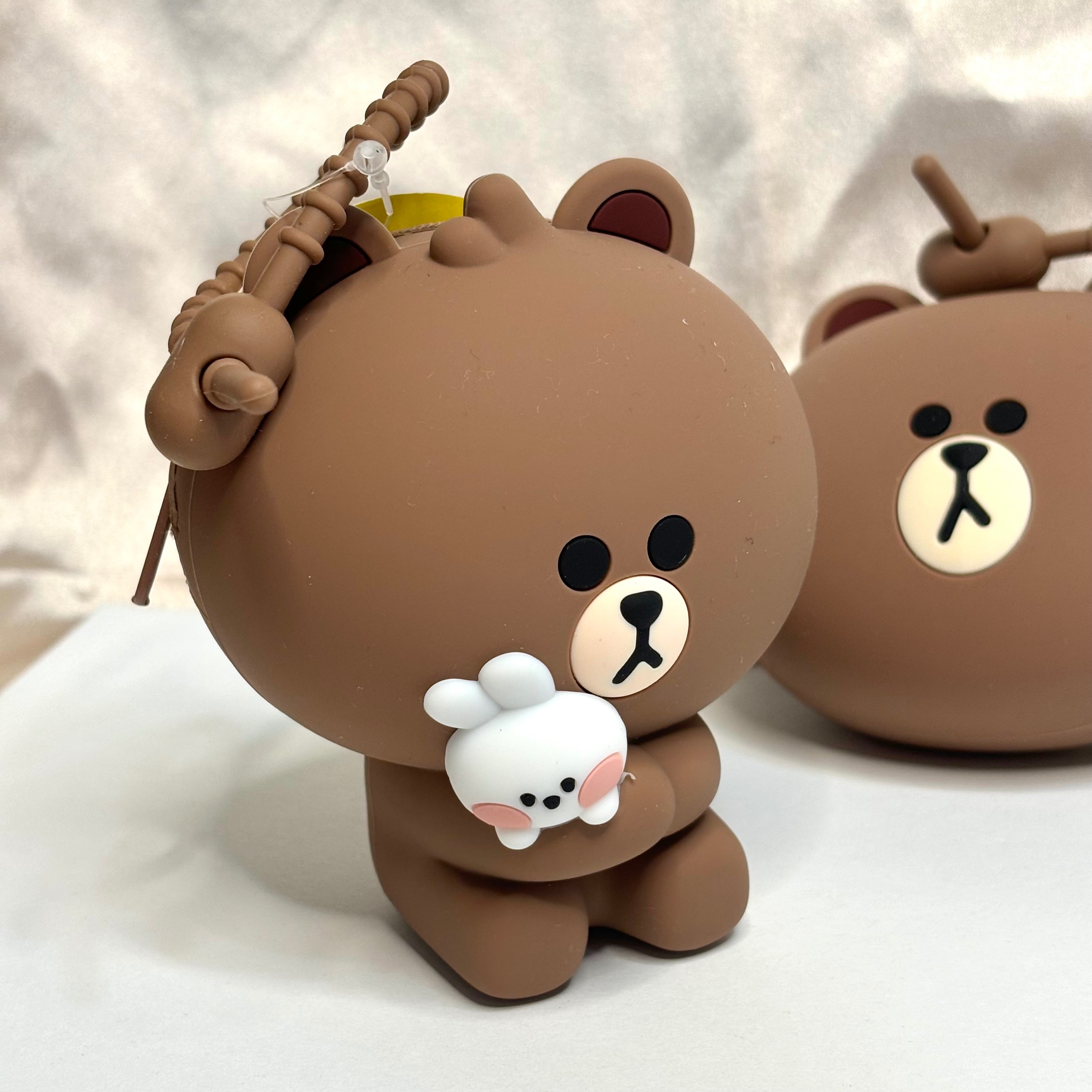 熊大LINE FRIENDS 矽膠零錢包 吊飾