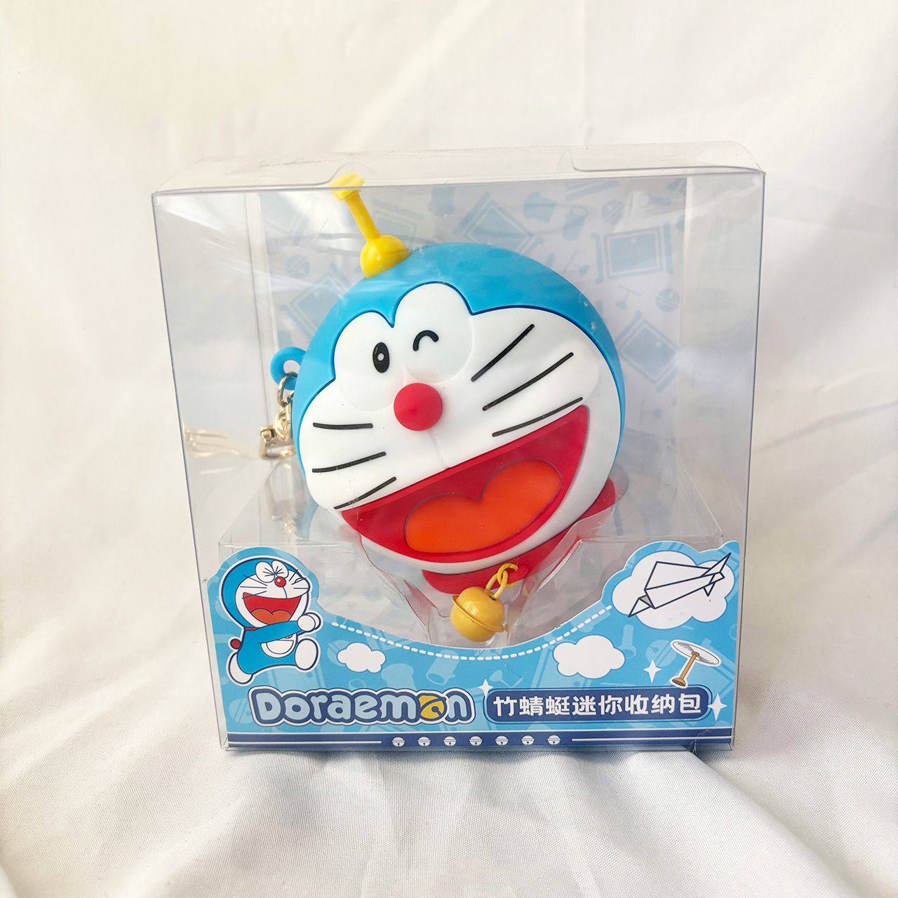 正版 哆啦A夢矽膠收納包 竹蜻蜓款 小包包