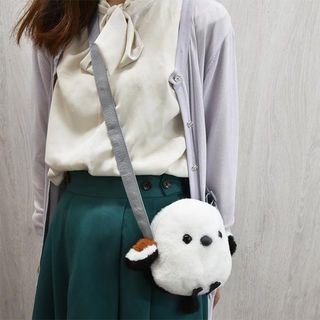 現貨【守夜鴞商行】日本正版 AMUFUN 長尾山雀 蓬鬆 小袋 肩背掛 繡線布包