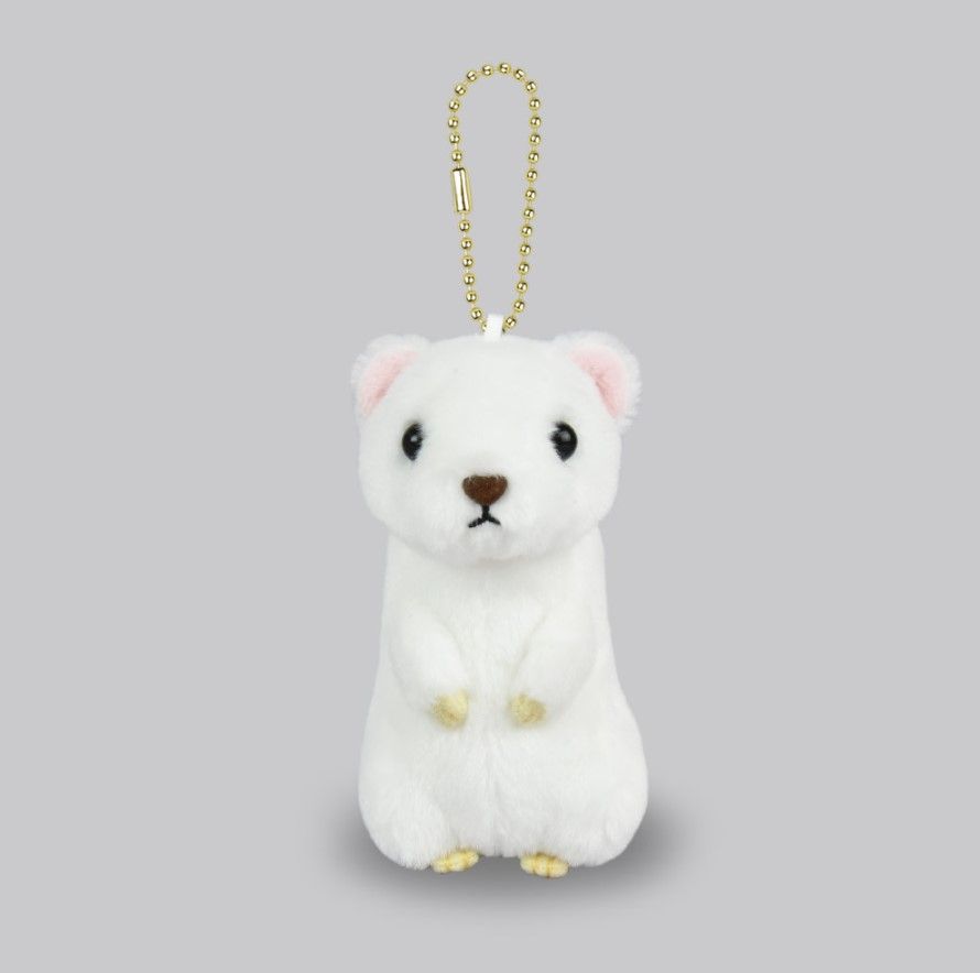 現貨【守夜鴞商行】日本正版 AMUFUN 白鼬 LMC 絨毛 鑰匙圈 吊飾 娃娃 球鍊  amuse