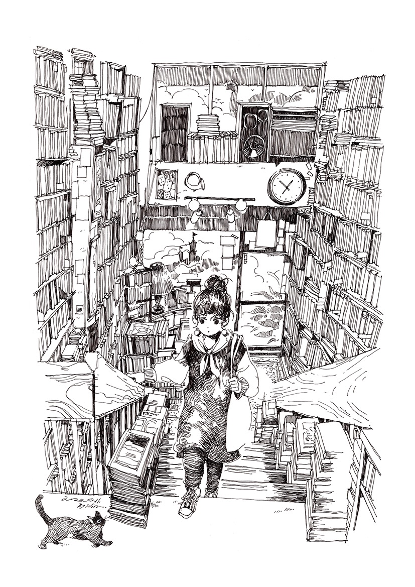 ｛ 書店裡｝複製畫 海報