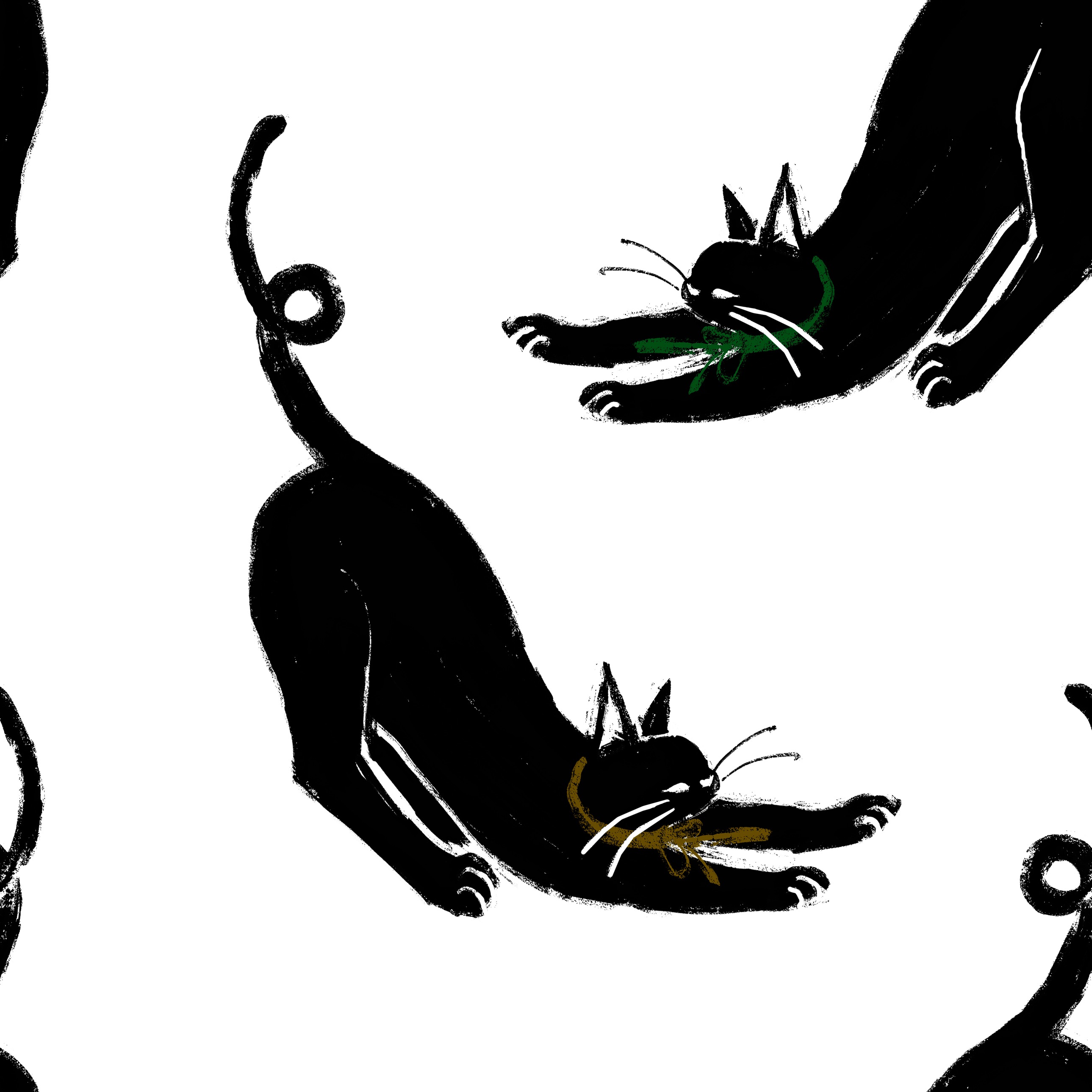 黑貓與夏日的聲音 二重紗布料