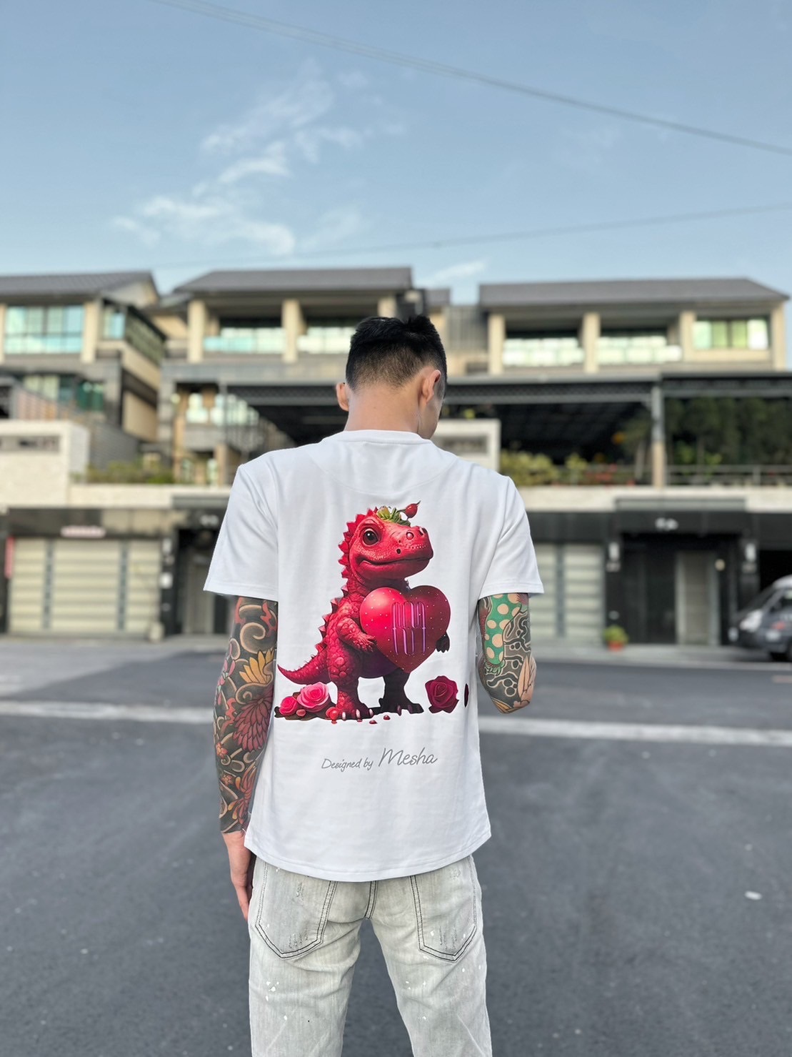 粉紅恐龍T-shirt