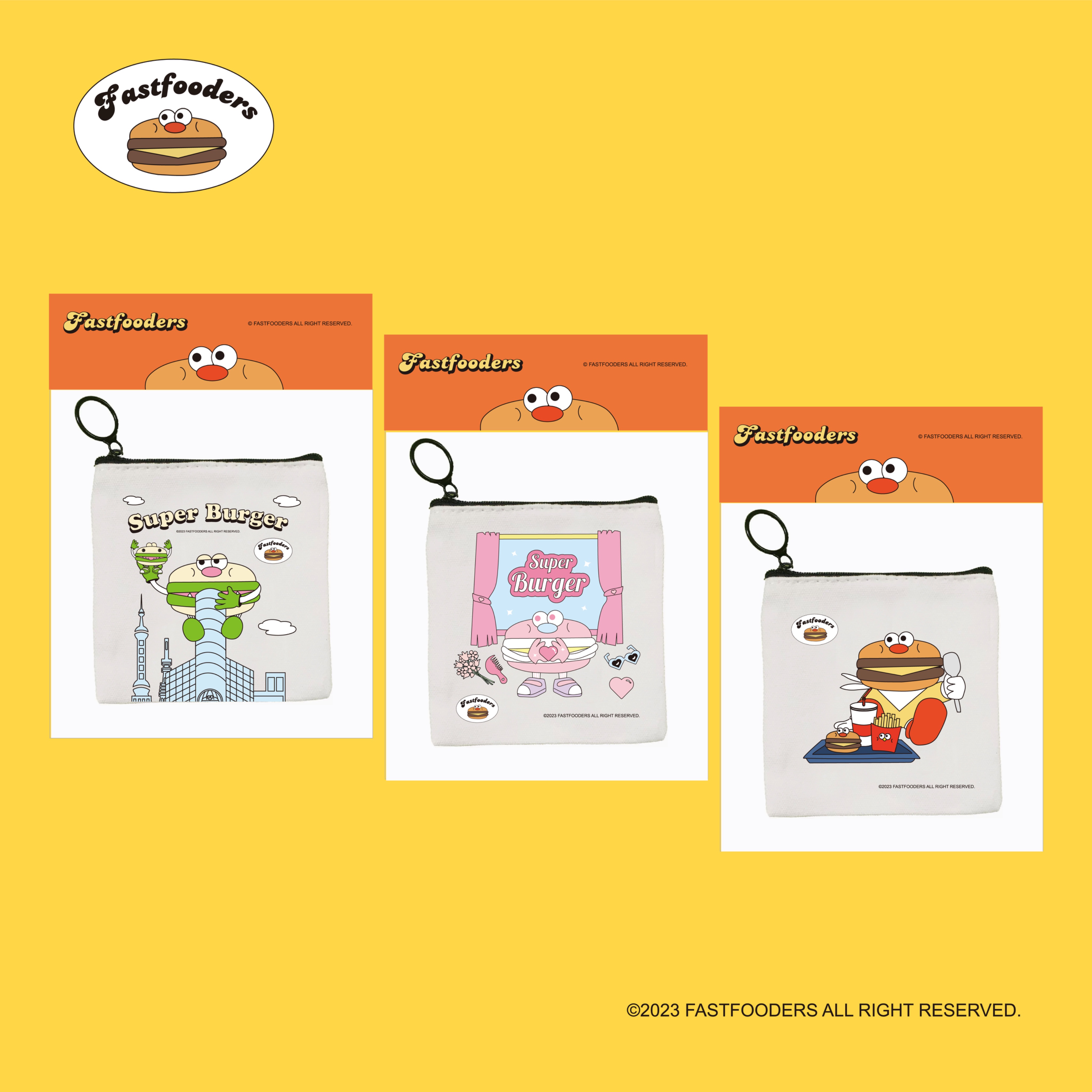 超級漢堡 帆布零錢包