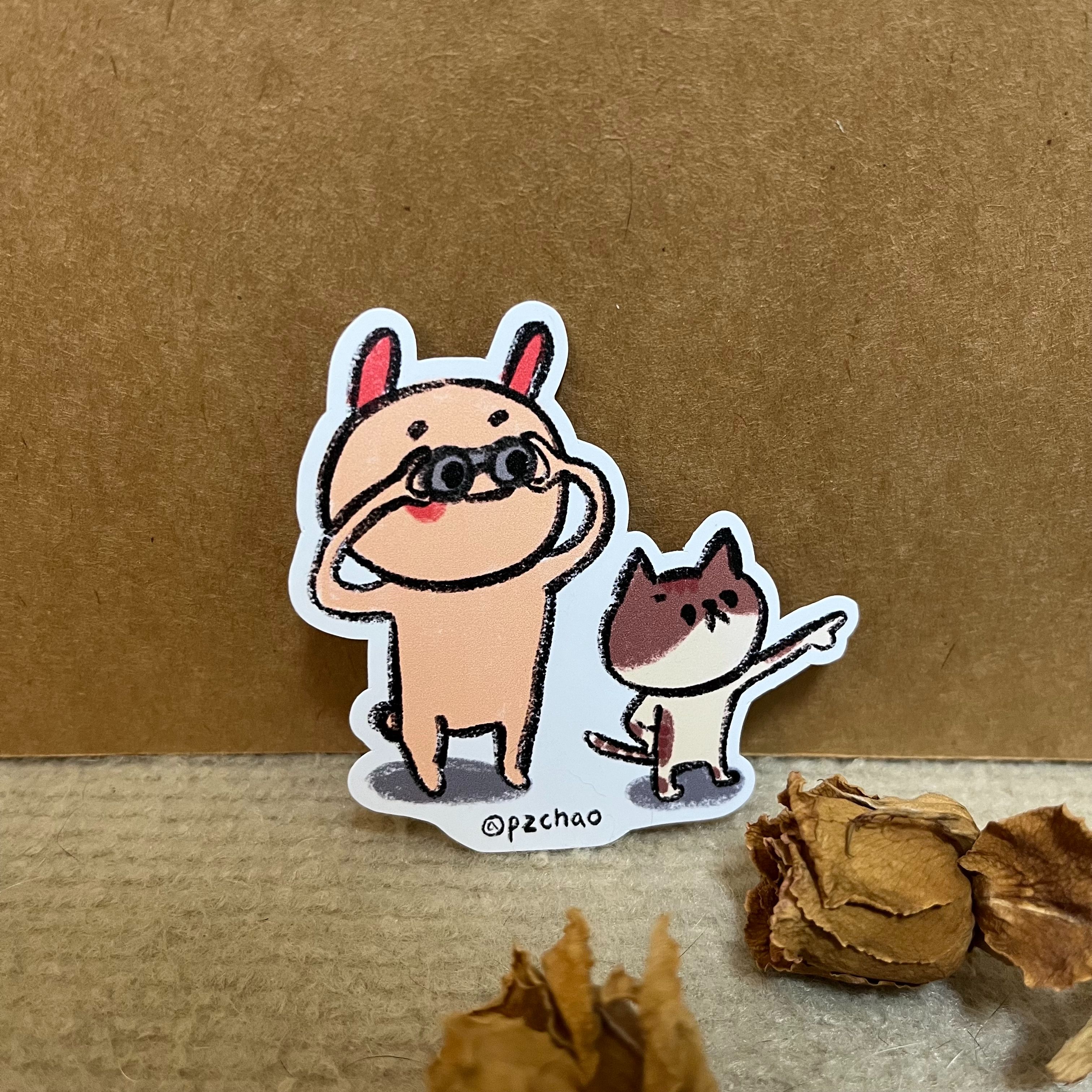 [現貨]PZ與貓貓防水貼紙-出發！