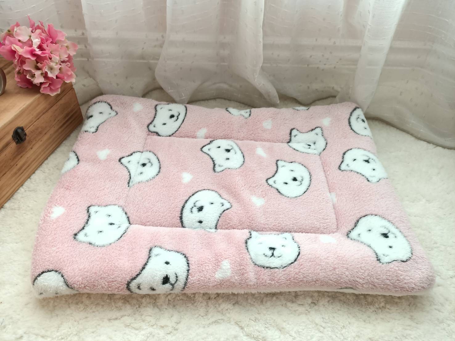 貓貓頭（粉） 加厚兩用墊