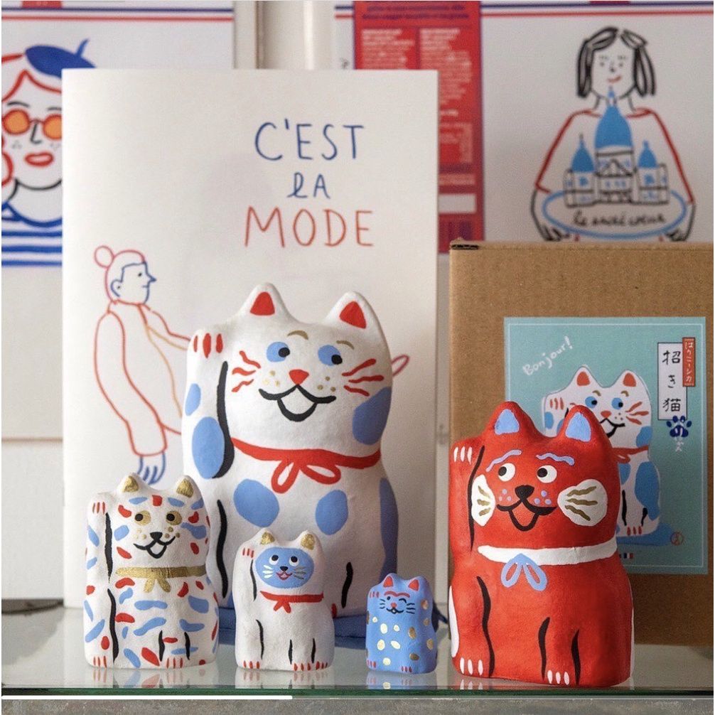 預購 法國插畫家Marie Assénat 微笑招財貓/俄羅斯娃娃