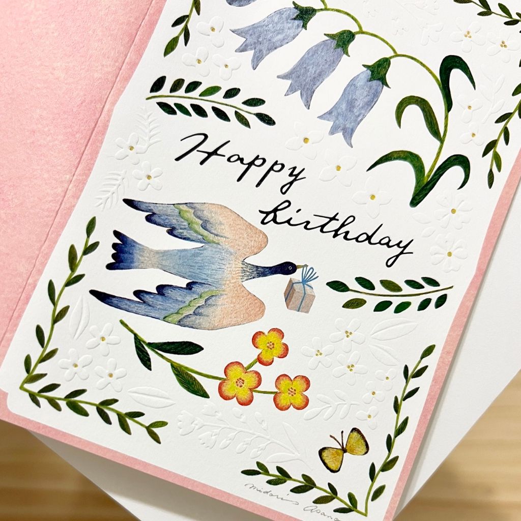 現貨 日本插畫家浅野みどり Midori Asano 花草祝福生日卡片