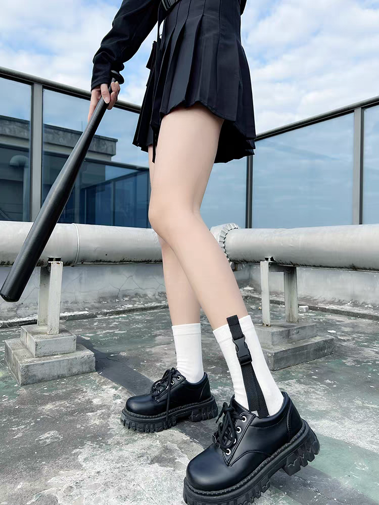 開扣機能風配飾襪