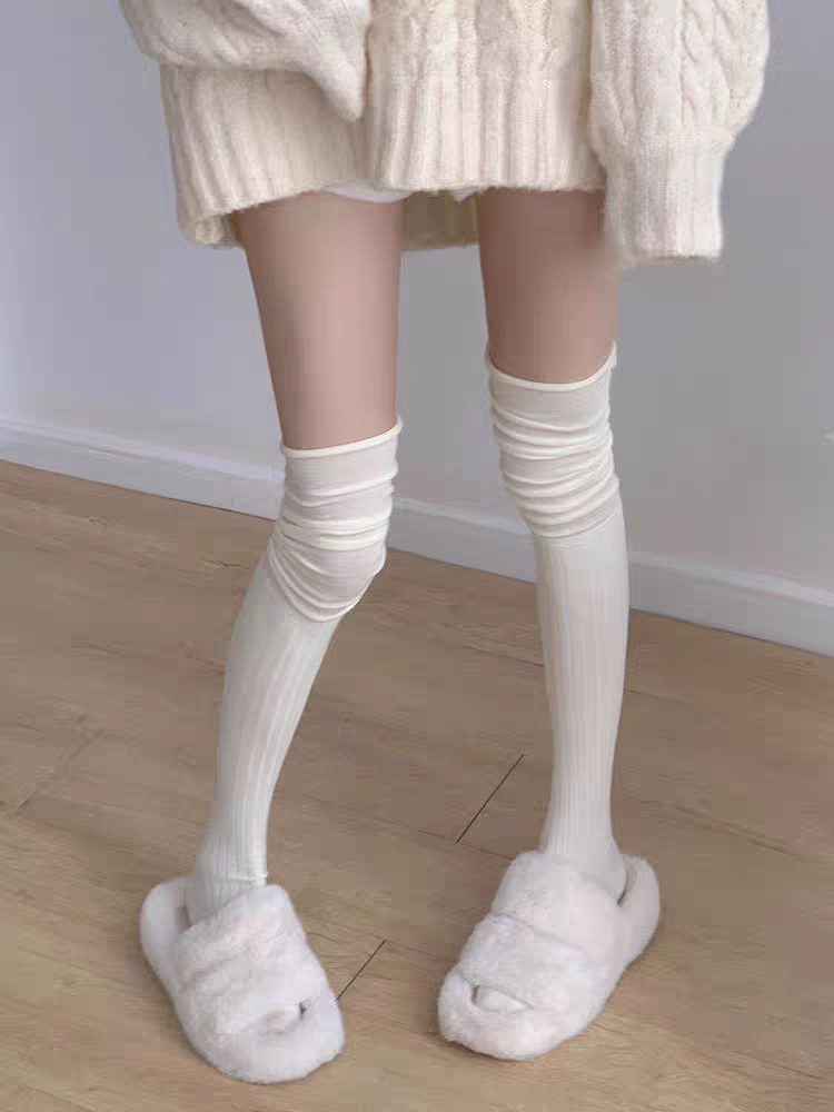 拼接過膝堆堆襪