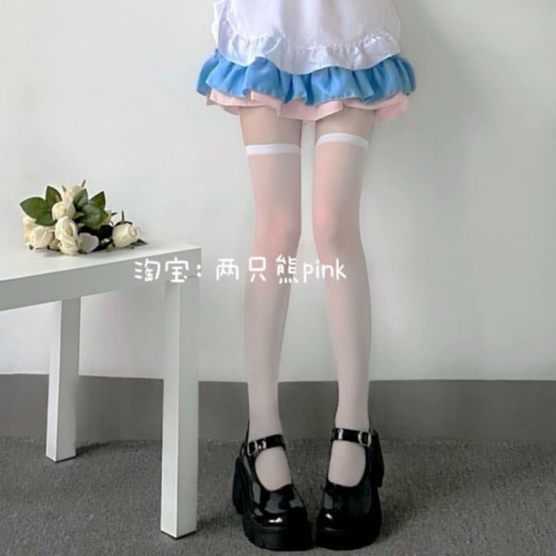 超薄透膚過膝襪