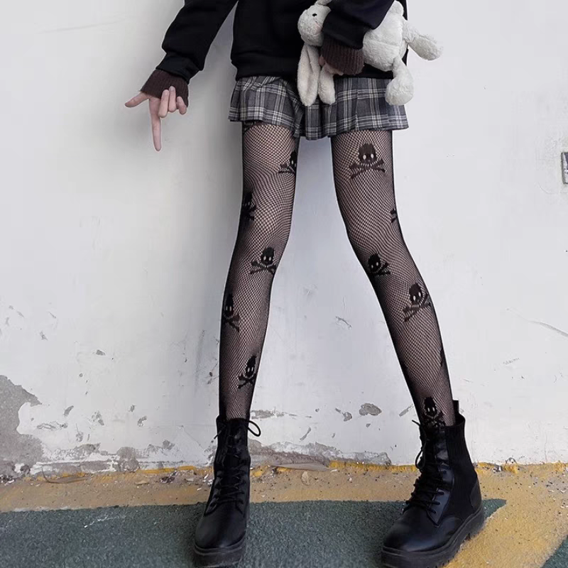 骷髏網格褲襪