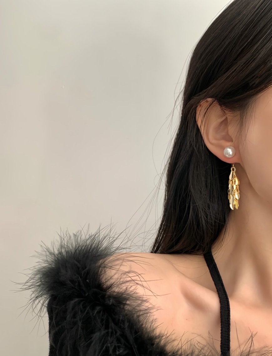 1款2戴｜澳洲白珍珠＋金色麥穗耳環｜方圓臉來！！！