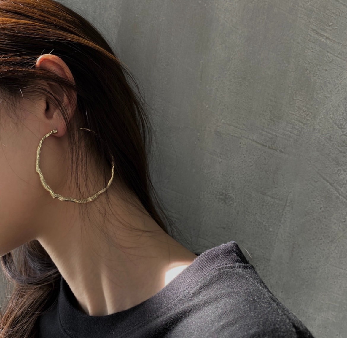 金｜銀誇張不規則大圈圈耳環