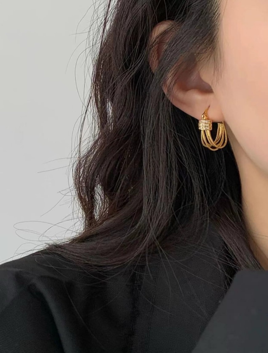 金麻繩設計感耳環