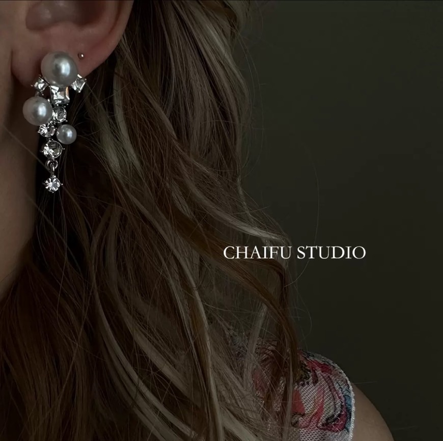 晚宴｜婚紗專屬｜珍珠鋯石氣質耳環
