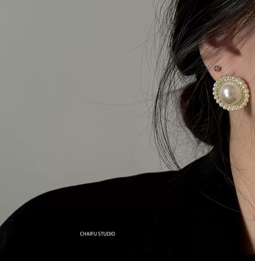 巴洛克宮廷風｜復古溫柔珍珠耳環
