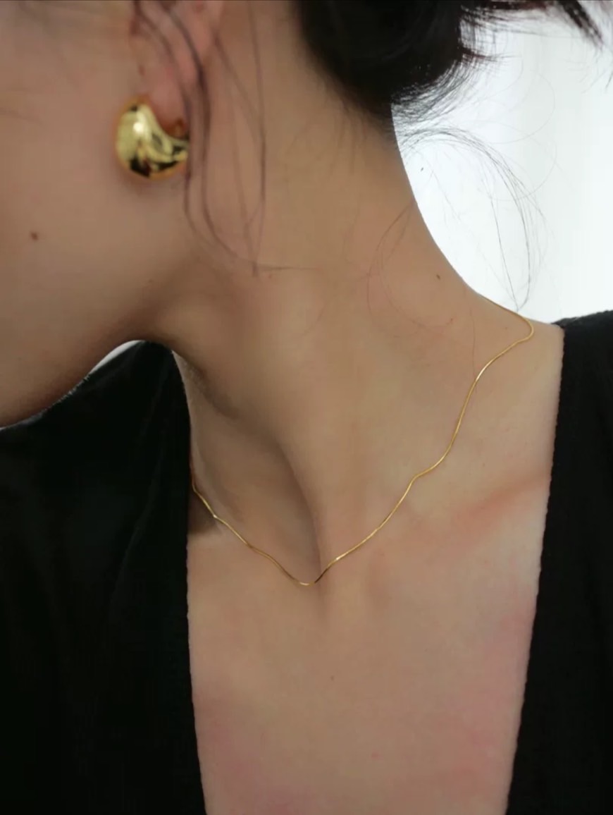 宋慧喬同款｜金銀俐落半月形耳環