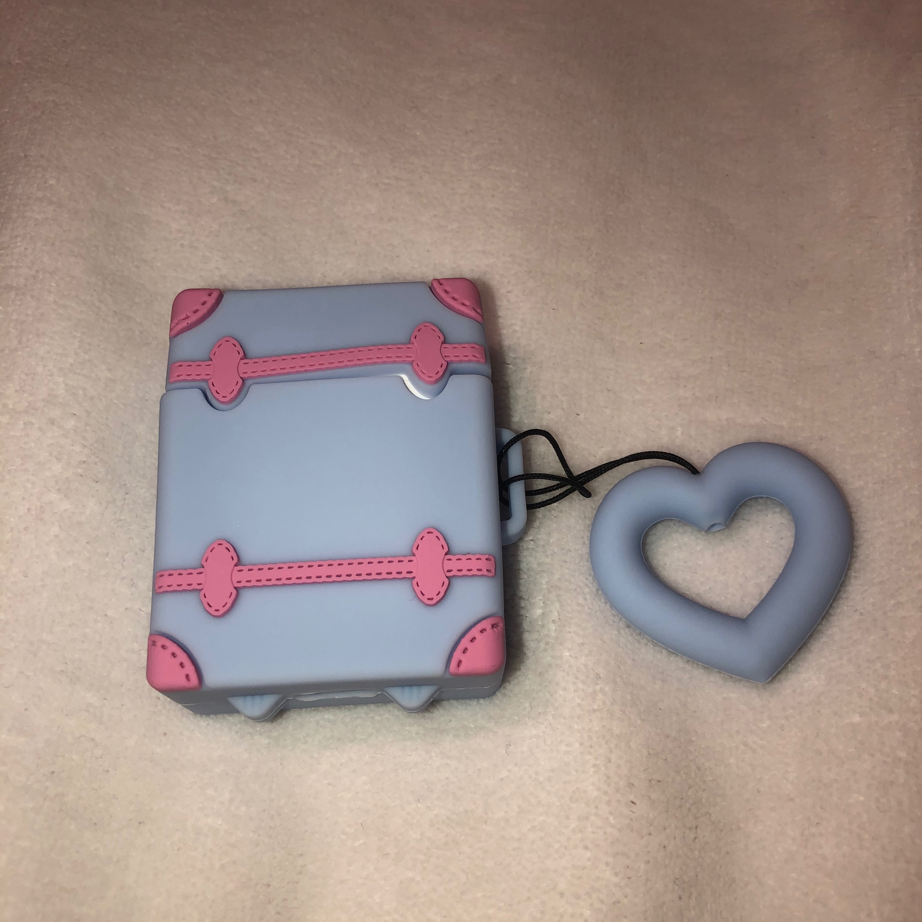 藍紫色行李箱airpods1/2保護套