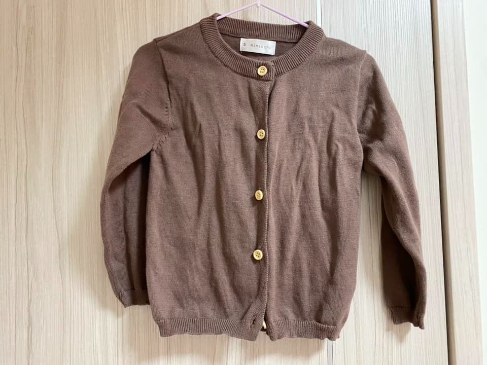 韓國 僅下水未穿針織褐色外套尺寸S（建議85-95）