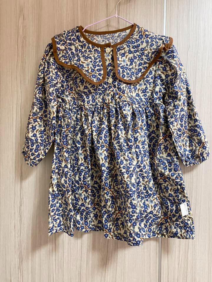 陸製 僅下水未穿復古碎花洋裝 尺寸100