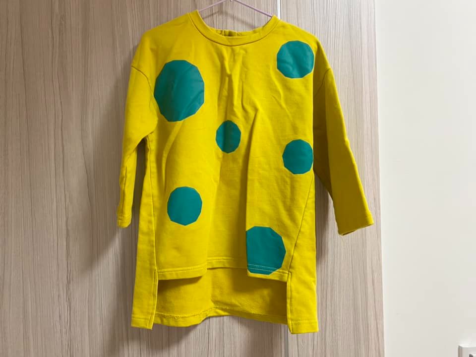 二手 棉質下擺不規則長版上衣 尺寸90