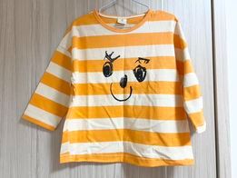 韓國 全新微笑條紋薄長袖 尺寸M（95-105）