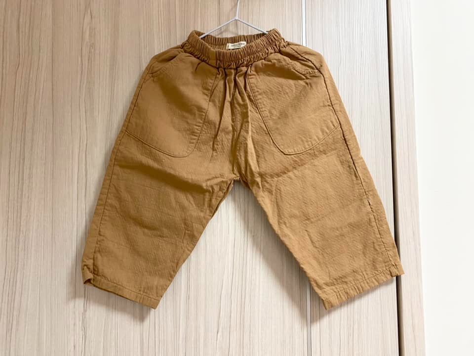 韓國 全新褐色蘿蔔褲無刷毛中性款 尺寸XS（80-90）