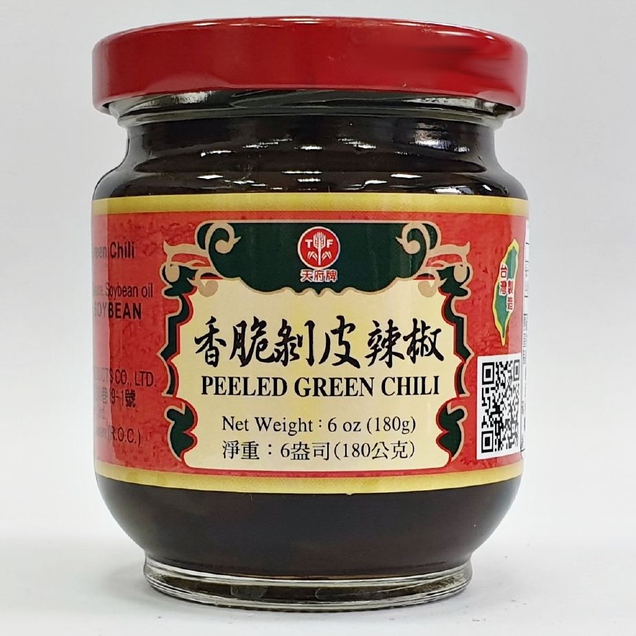 天府牌香脆剝皮辣椒180g圓瓶裝