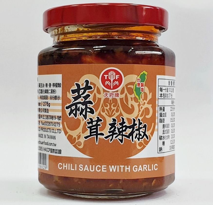 天府牌蒜茸辣椒275g-12角瓶