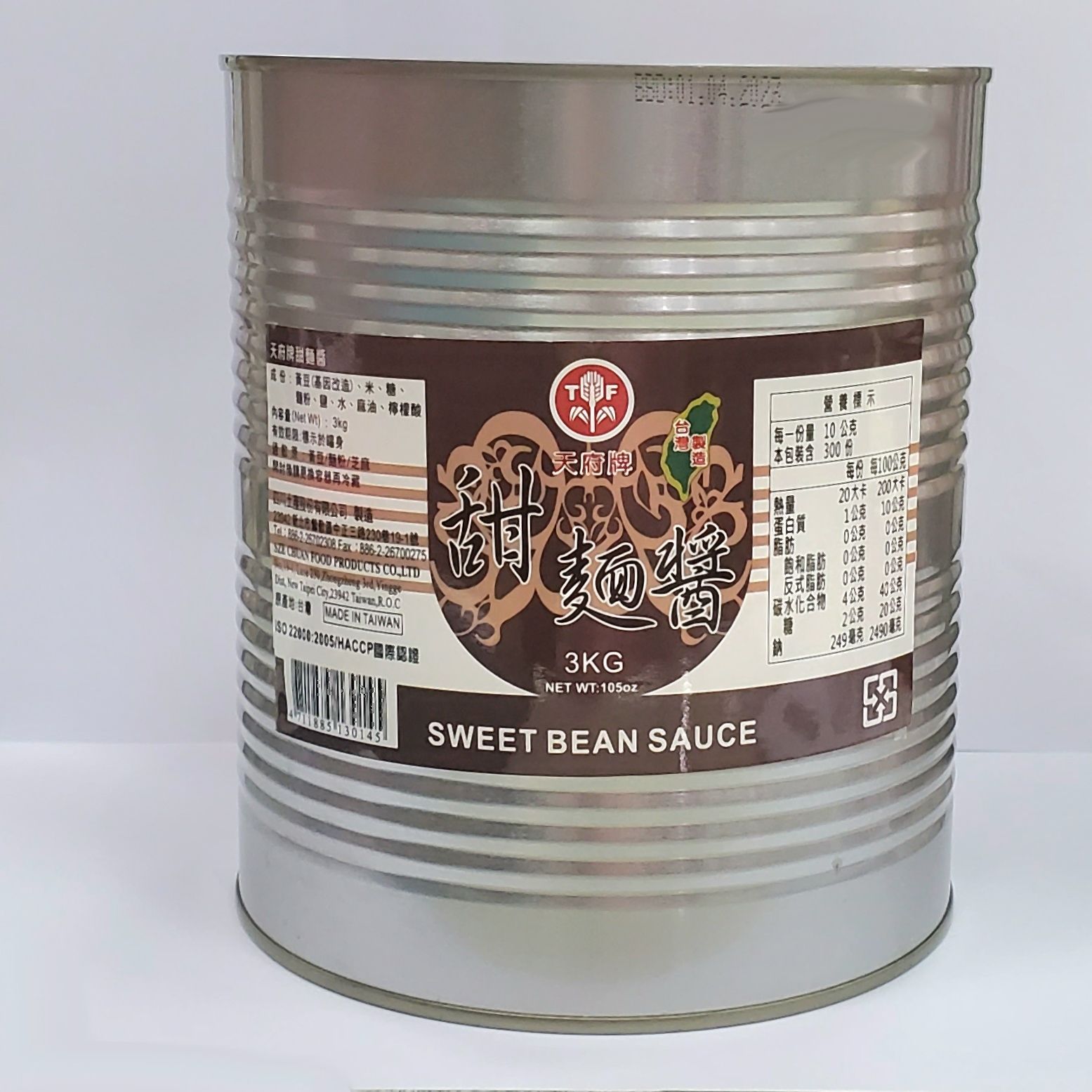 天府牌甜麵醬-3KG鐵桶
